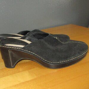 Cole Haan Black Suede Clogs Size 8